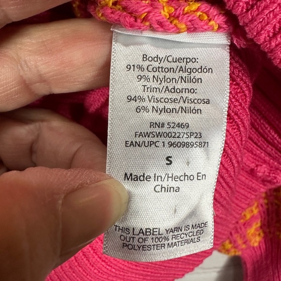 Free‎ Assembly Women's Pink Orange Textured Cardigan Sweater Viscose Sz S EUC - Picture 3 of 6